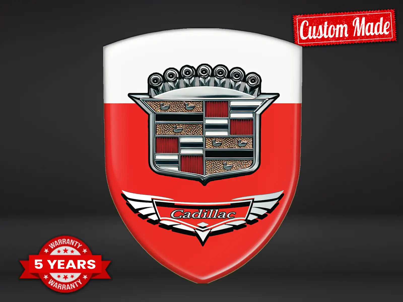 Cadillac Domed Aufkleber Langlebig Premium Max Hohe Qualität ST